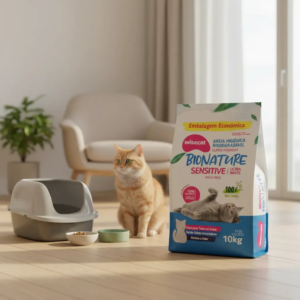 Arena Gato Wisecat Bionature Sensitive Aglomerante 10kg