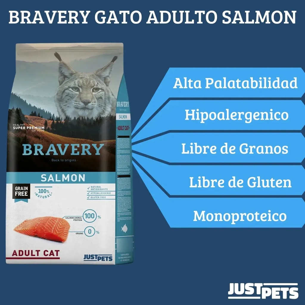 Bravery Salmón Gato Adulto 7 Kg
