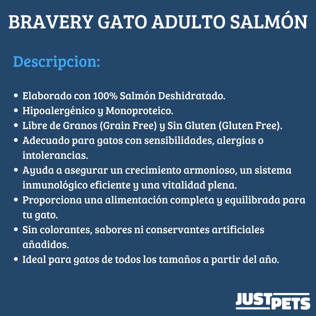 Bravery Salmón Gato Adulto 7 Kg