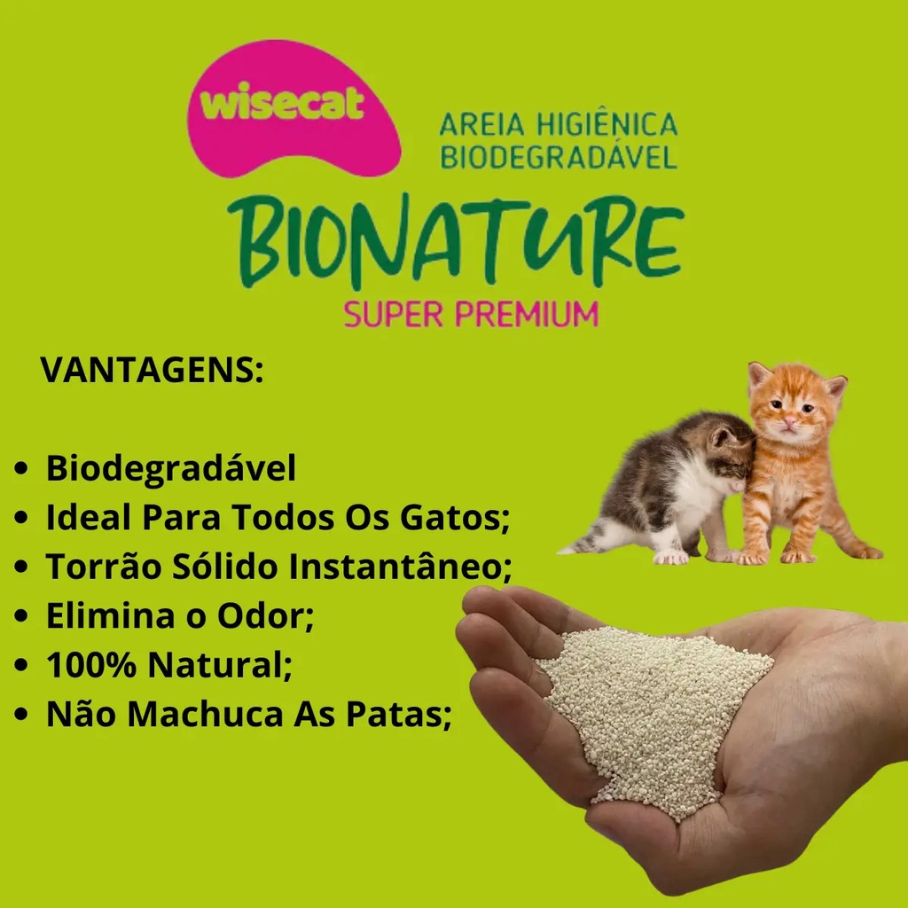 Arena De Yuca Para Gatos Biodegradable Wisecat 4kg Bionature