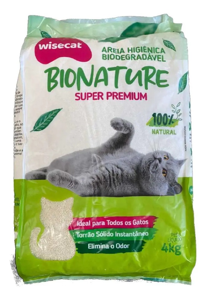 Arena De Yuca Para Gatos Biodegradable Wisecat 4kg Bionature