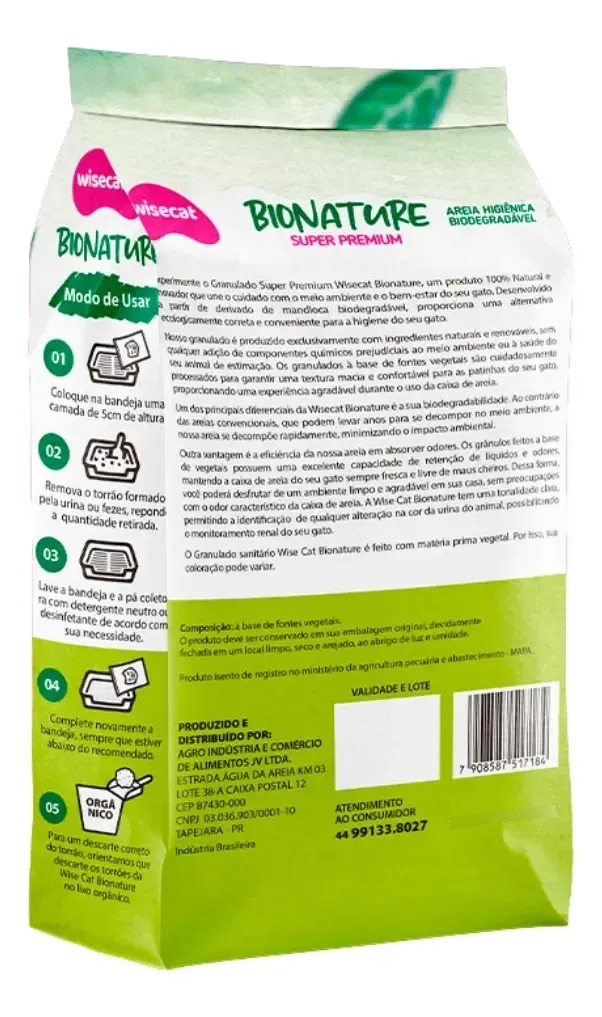 Wisecat Arena Sanitaria Biodegradable De Yuca 10 Kg