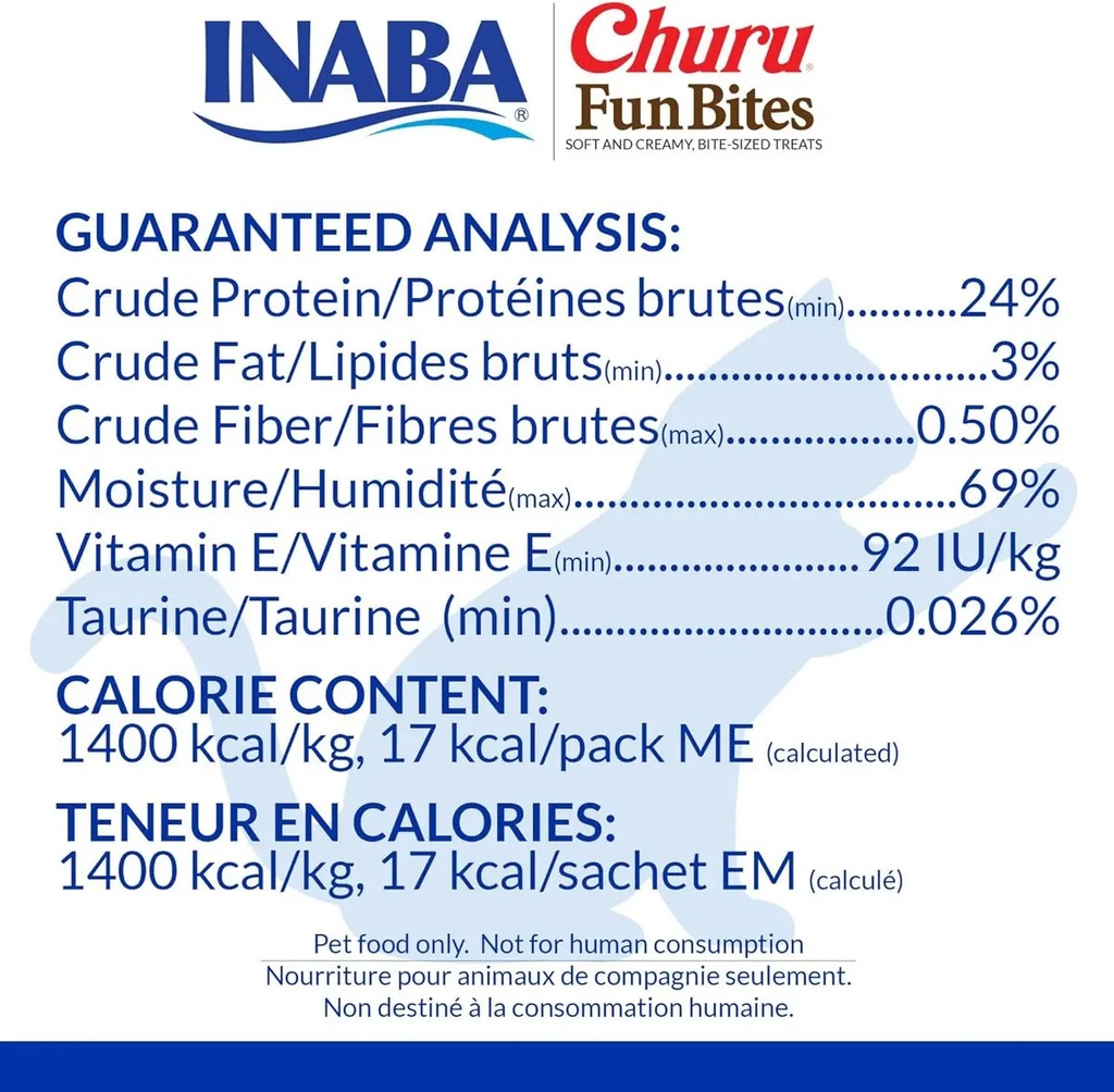 Snack Gatos Inaba Churu Fun Bites Atún Con Ostiones 36gr