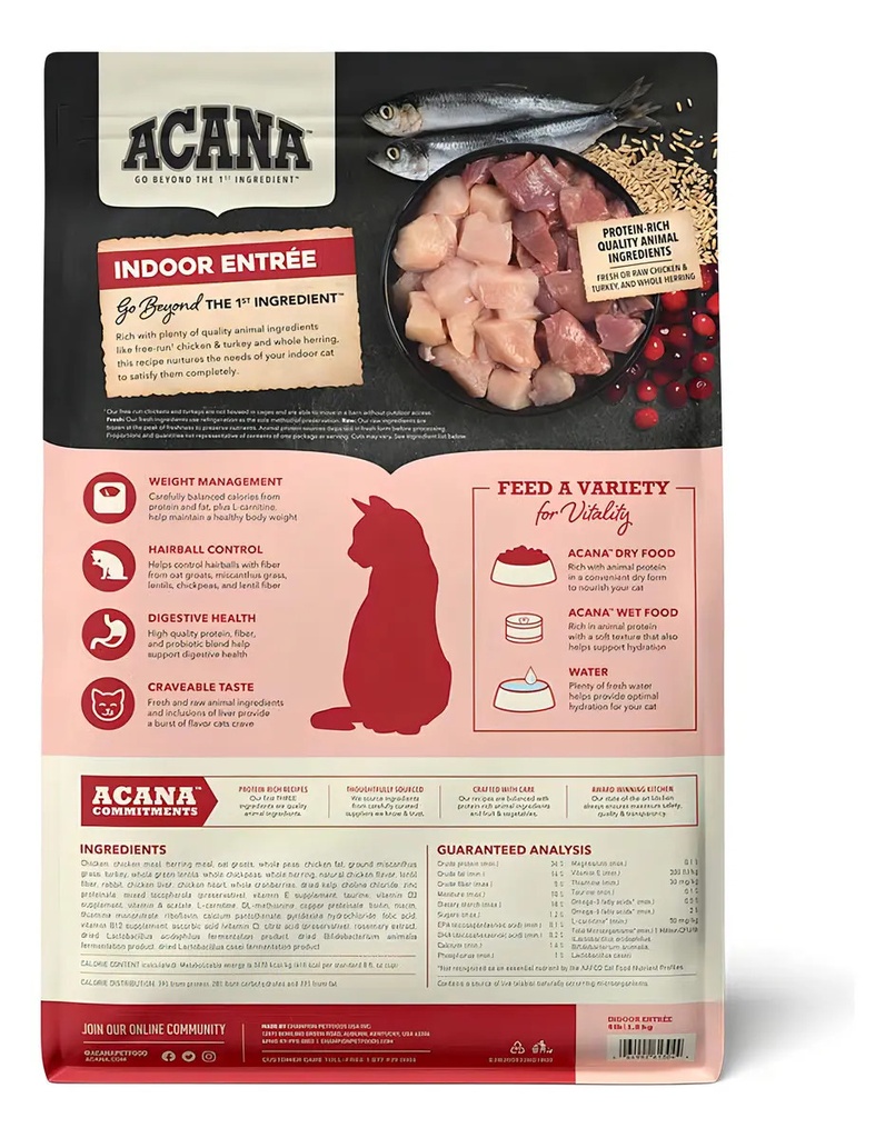 Alimento Acana Indoor Entrée Para Gato Adulto Sabor Mezcla
