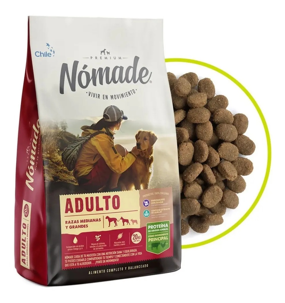 Alimento Premium Nómade Raza Med / Gde 20kg