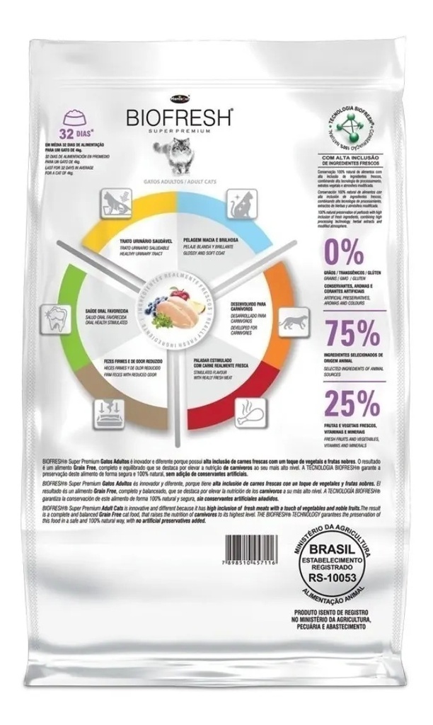 Alimento Biofresh Para Gato Adulto Sabor Mezcla