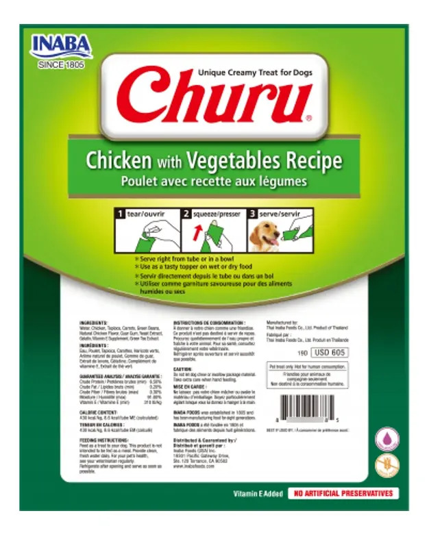 Churu Para Perro Pollo Con Vegetales - 8 Und