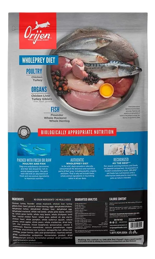 Alimento Orijen Para Perro Los Tamaños Sabor Mix En Bolsa De 10.6kg