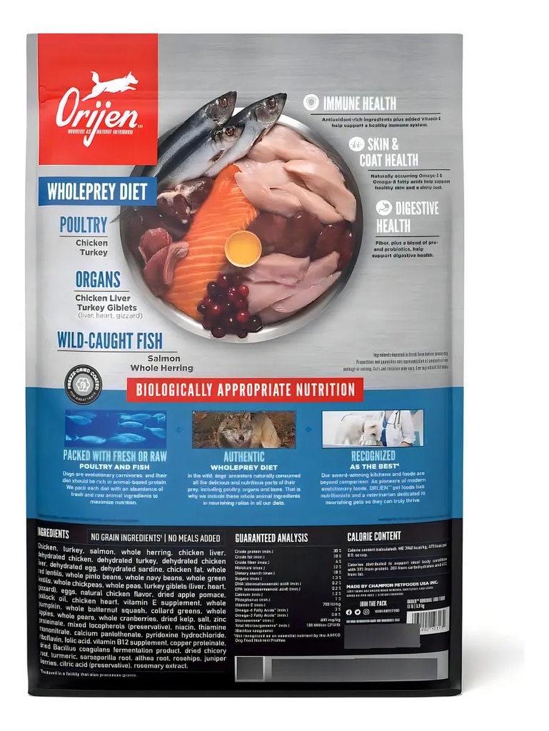 Alimento Orijen Para Perro Los Tamaños Sabor Mix En Bolsa De 10.6kg