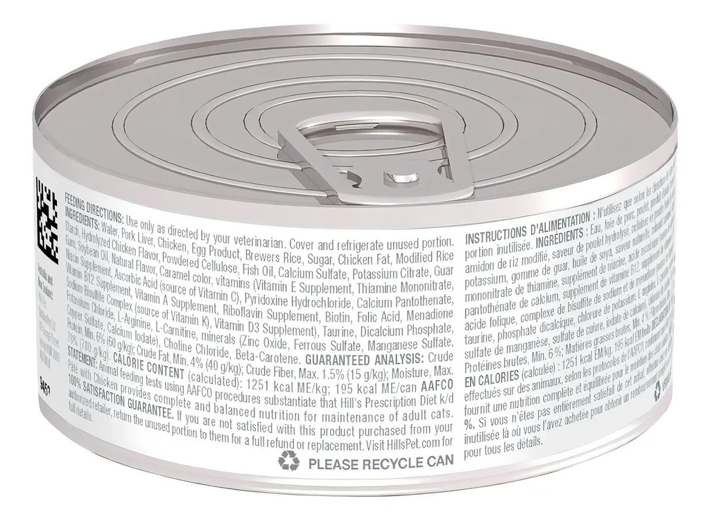 Alimento Hill's Prescription Diet Kidney Care Feline Para Gato Adulto Sabor Paté Con Pollo En Lata De 156 G