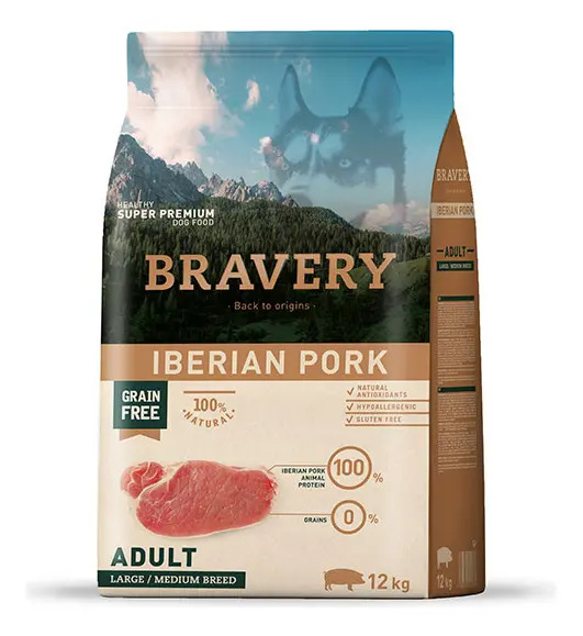 Bravery Iberian Pork Adulto Raza Mediana Y Grande 12 Kg