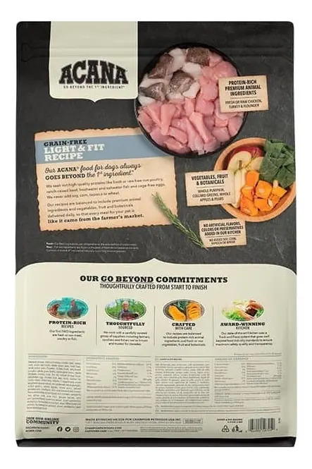 Acana Heritage Light & Fit Perro Adulto Sabor Pollo 11 Kg Proteínas