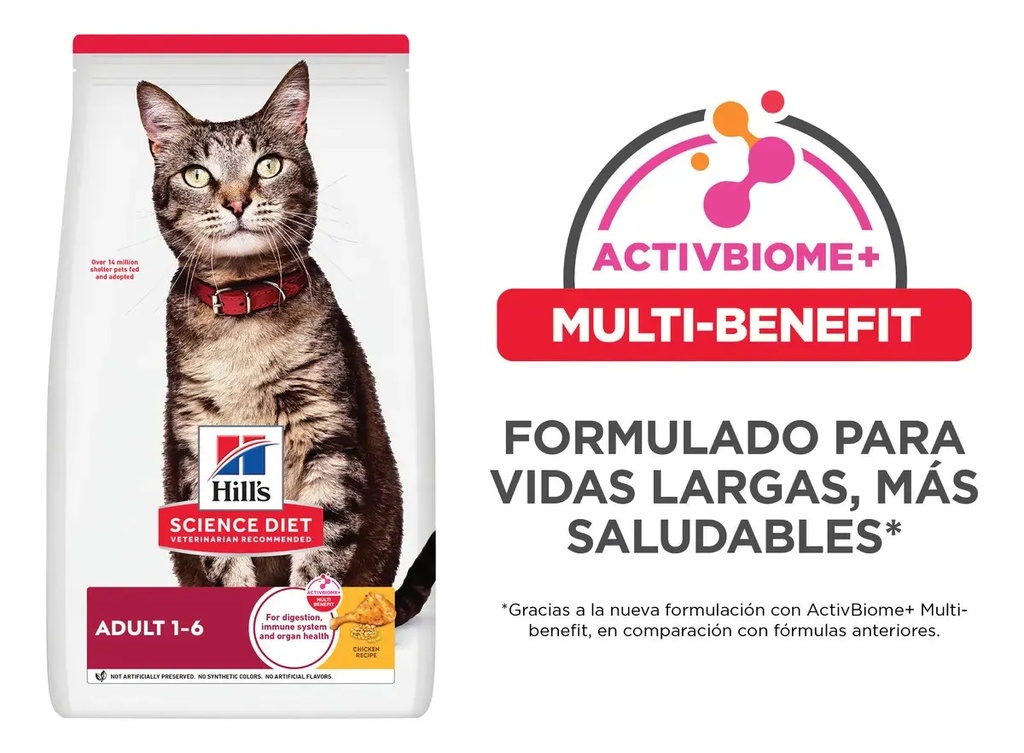 Alimento Seco Hill's Science Diet Para Gato Adulto Sabor Pollo De 7.3 Kg