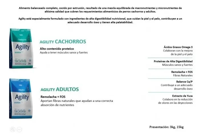 Agility Perro Adulto Raza Mediana Y Grande 15kg