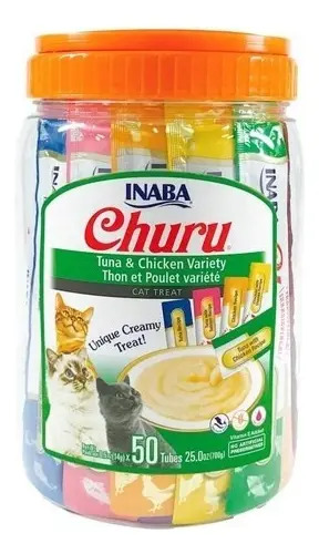 Churu Gatos - Variedades Atun Y Pollo -x50 Tubitos