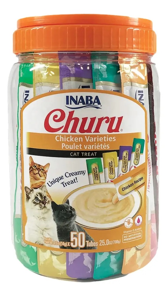 Churu Gatos - Variedades Atun Y Pollo -x50 Tubitos
