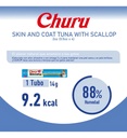 Snack Para Gatos Inaba Churu Skin Coat Atún Y Ostiones 56gr