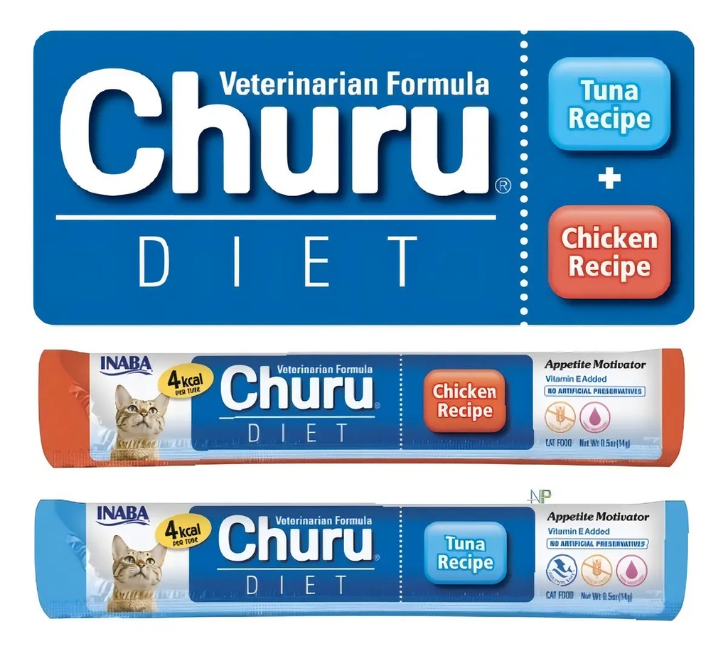 Inaba Churu Diet Para Gatos Sabor Pollo Y Atún Pack 50 Und