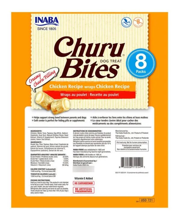 Inaba Churu Bites Perro Sabor Pollo 8 Unidades