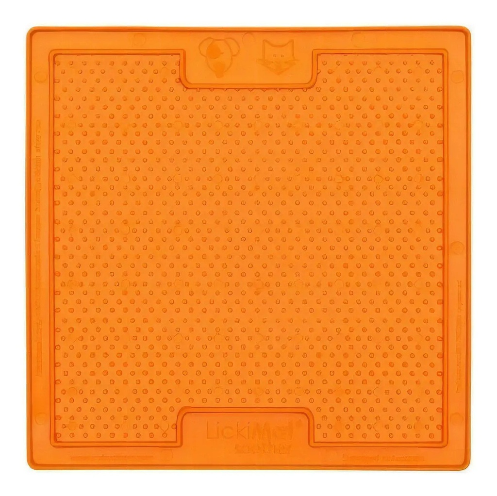 Comedero Lickimat Soother Antideslizante Naranja Para Perro 20cm