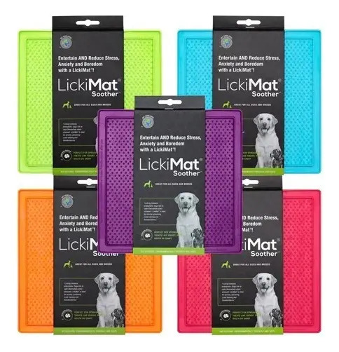 Comedero Lickimat Soother Antideslizante Naranja Para Perro 20cm