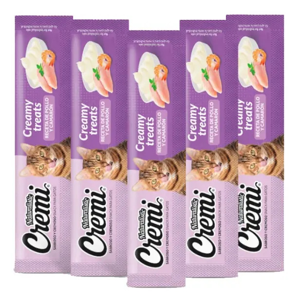 Snack Para Gatos Receta Pollo Y Camarón Cremi Naturalistic