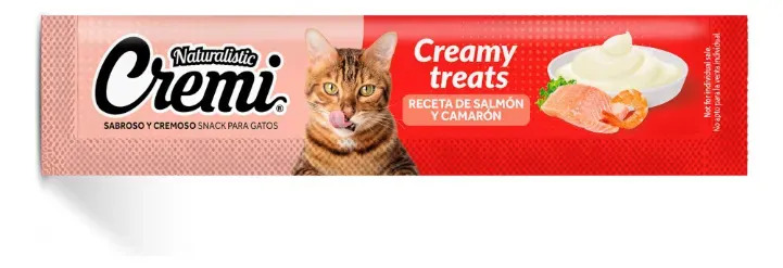 Snack Gatos Cremi Salmon & Camarón 5uds 60g Naturalistic