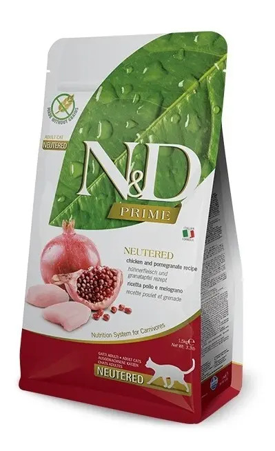 N&d Prime Pollo Granada Gato Adulto Castrado Saco 1,5kg