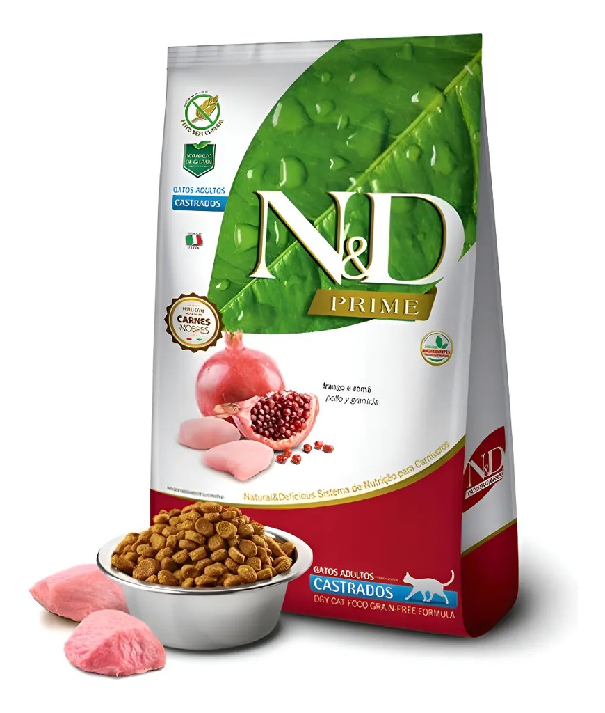 N&d Prime Pollo Granada Gato Adulto Castrado Saco 1,5kg