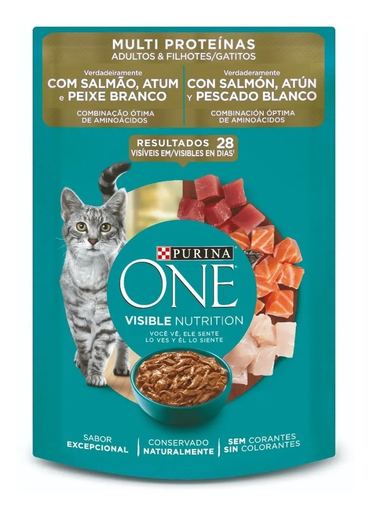 Pack 15x Alimento Húmedo Gato Purina One Multi Proteína 85g