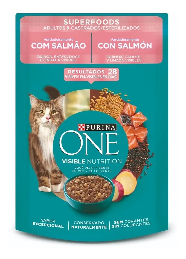 Pack 15x Alimento Húmedo Gato Purina One Superfoods 85g