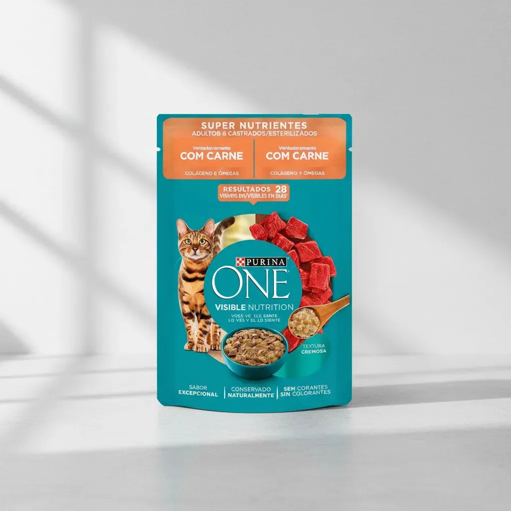 Purina One Pouch Gato Adulto Esterilizado Carne 85gr Pack 15
