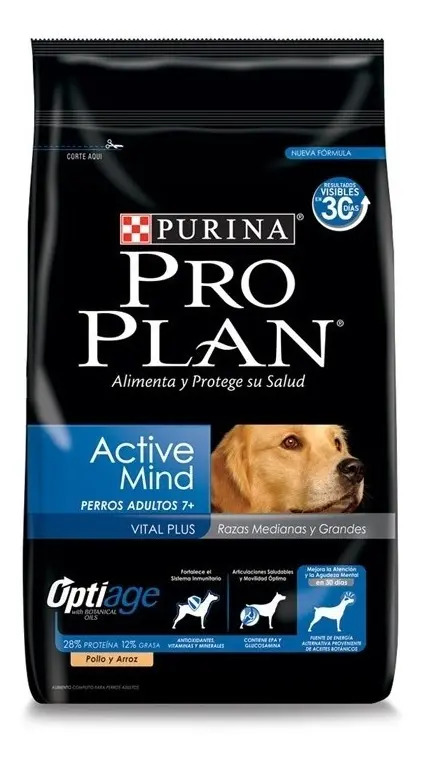 Alimento Pro Plan Optiage Active Mind Razas Pequeñas Para Perro Senior De Raza Mediana Y Grande Sabor Pollo Y Arroz De 13 Kg