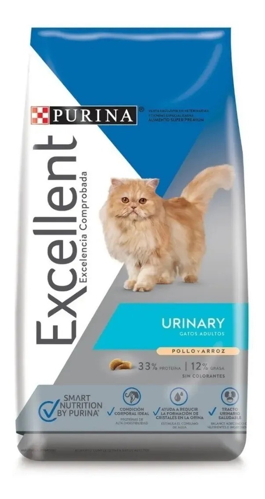 Alimento Excellent Urinary Para Gatos Para Gato Adulto Todos Los Tamaños Sabor Pollo Y Arroz