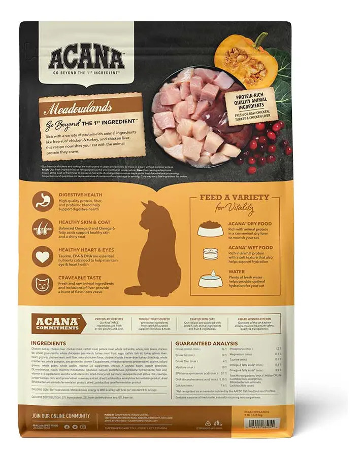 Acana Meadowlands Para Gatos 1.8kg