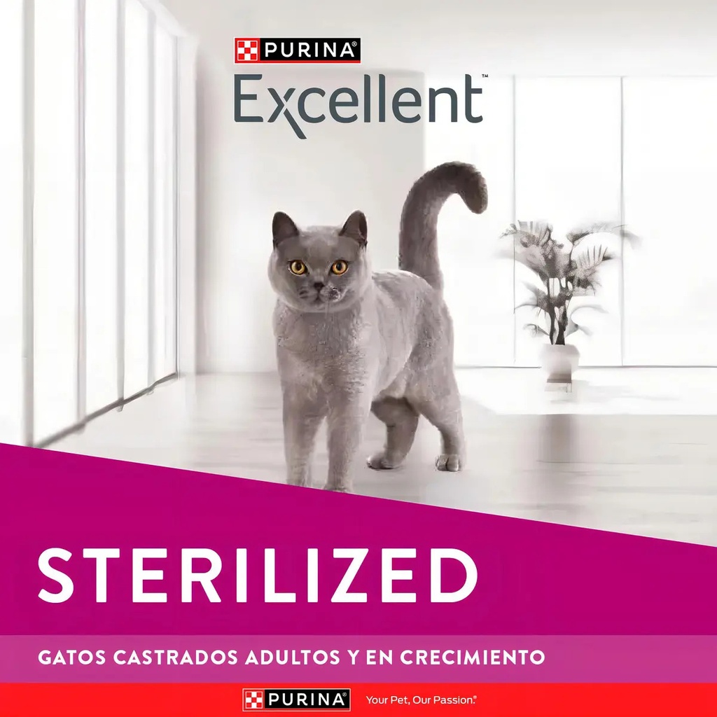 Alimento Excellent Sterilized Para Gato Adulto Sabor Pollo Y Arroz De 7.5 Kg