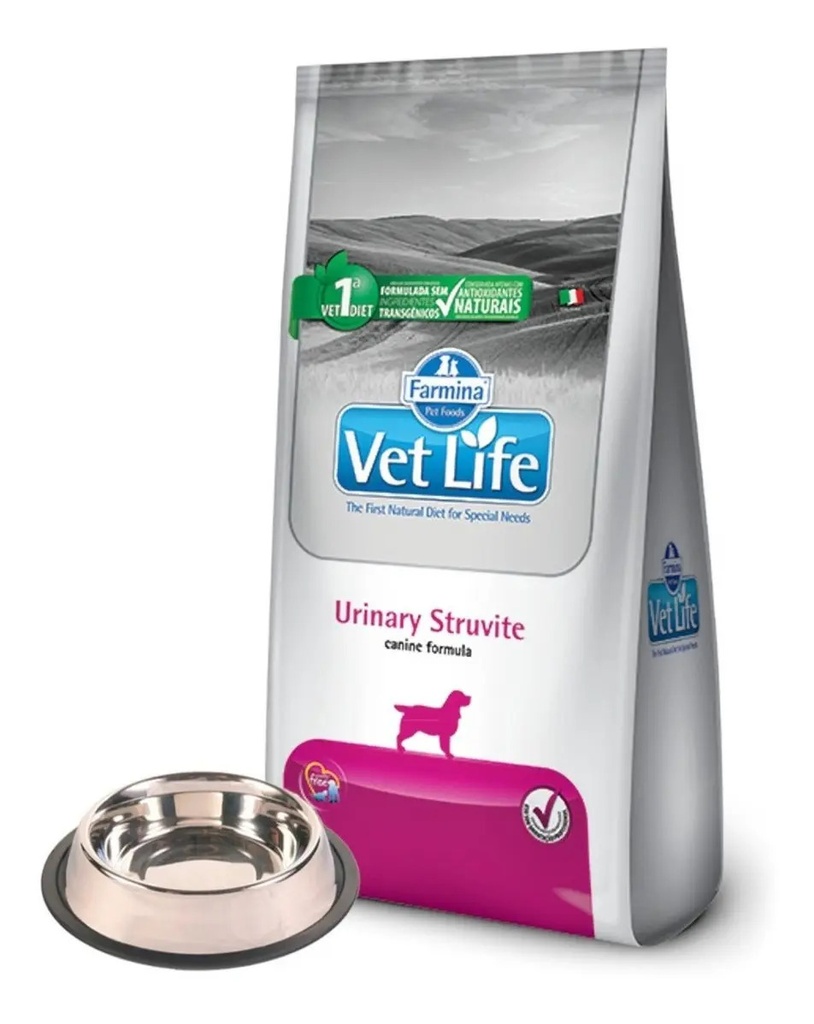 Alimento Vet Life Natural Canine Urinary Struvite Para Perro Adulto De Raza Mediana Sabor Mezcla