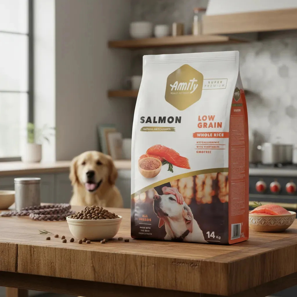 Alimento Perro Adulto Amity Low Grain Salmón 14 Kg.