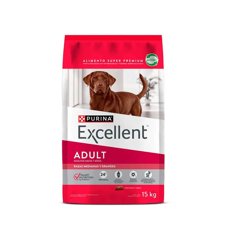 EXCELLENT Adulto Chicken & Rice Raza Med-Gde