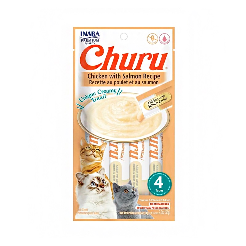 INABA Churu Pack 4 Un Chicken With Salmon - Felino
