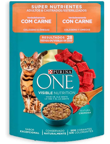 ONE Super nutrientes gatos esterilizados de carne