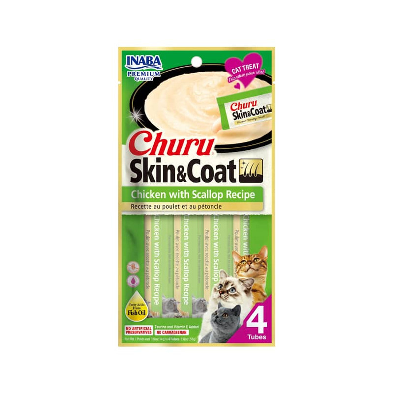 INABA Churu™ Skin & Coat Chicken And Scallop - 4 Pk