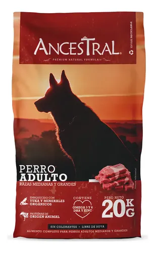 Alimento Perro Adulto Raza Mediana Y Grande Ancestral 20kg