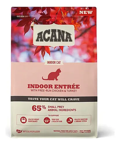 Alimento Seco Gatos Adultos Acana Indoor Entree Sabor Pollo Pavo Conejo Arenque 1.8kg