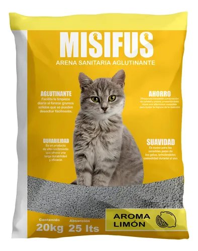 Arena Sanitaria Aglutinante Misifus 20kg Limón