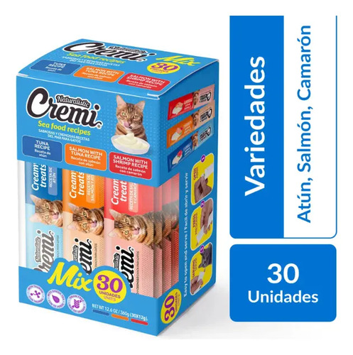 Caja De Snack Para Gatos Salmon Atun Y Camaron Cremi Naturalistic