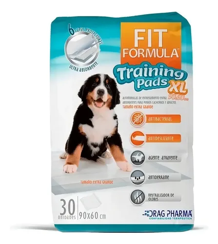 Pads Entrenamiento Perros Fit Formula 90x60cm Antibacterial 30u