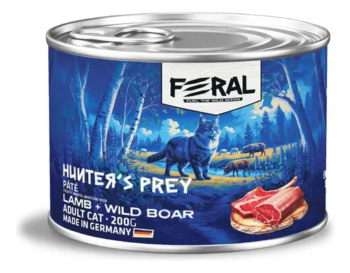 Alimento Humedo Feral Lata Gato Cordero Y Jabalí 200gr
