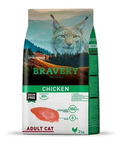 Alimento Bravery Cat Adult Chicken 2kg