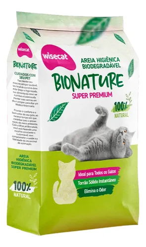Arena De Yuca Para Gatos Biodegradable Wisecat 4kg Bionature